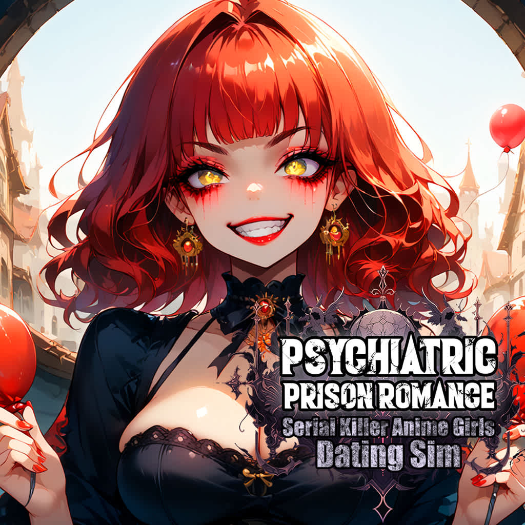 Copertina di Psychiatric Prison Romance: Serial Killer Anime Girls Dating Sim
