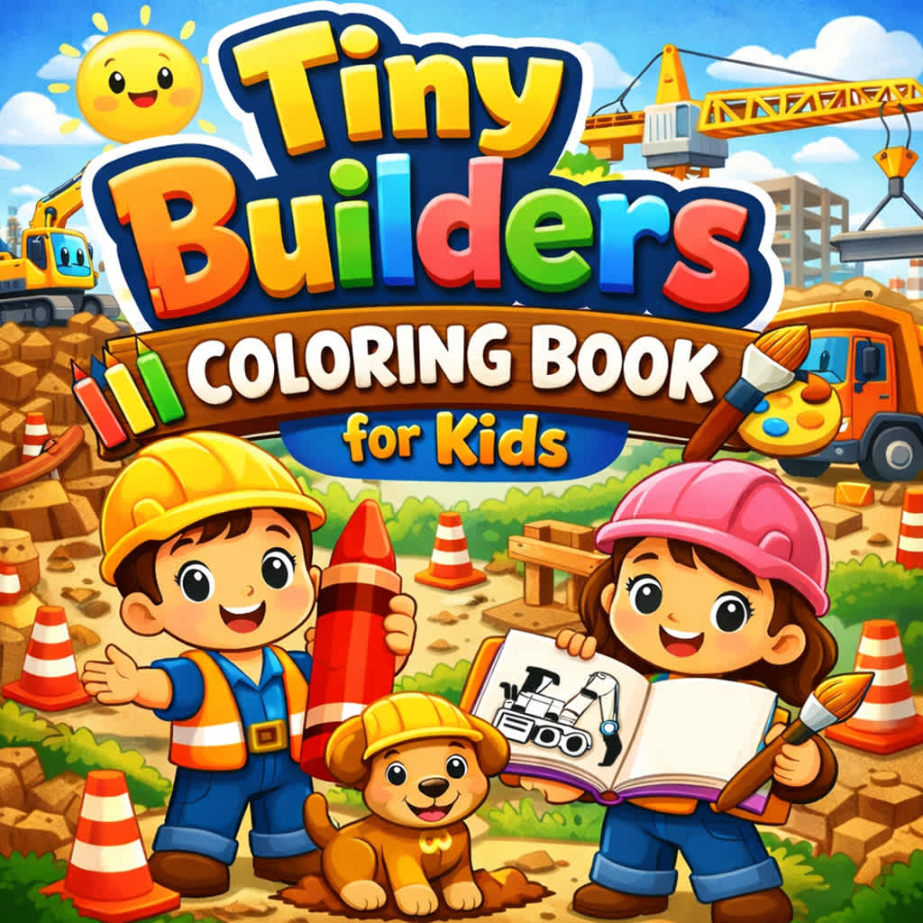 Tiny Builders Coloring Book for Kids
