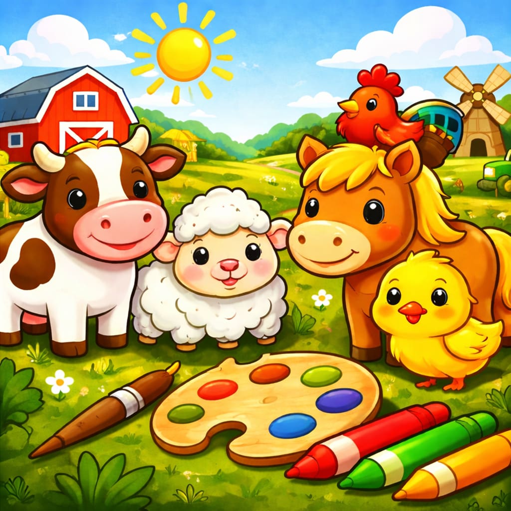 Okładka gry Animal Farm Coloring Book for Kids & Toddlers na Nintendo Switch