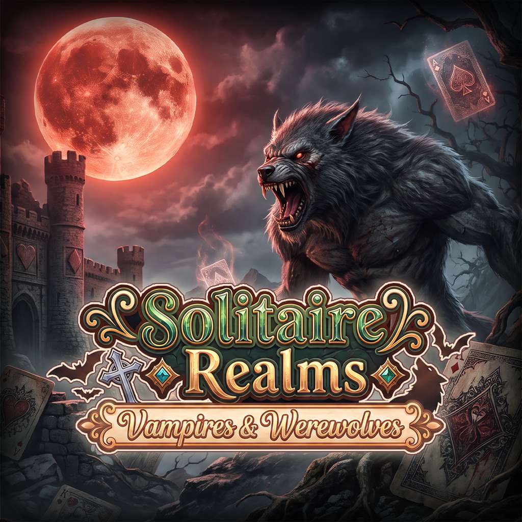 Okładka gry Solitaire Realms - Vampires & Werewolves na Nintendo Switch