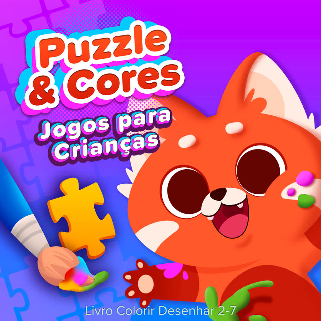 Puzzle & Cores Jogos para Crianças Livro Colorir Desenhar 2-7
