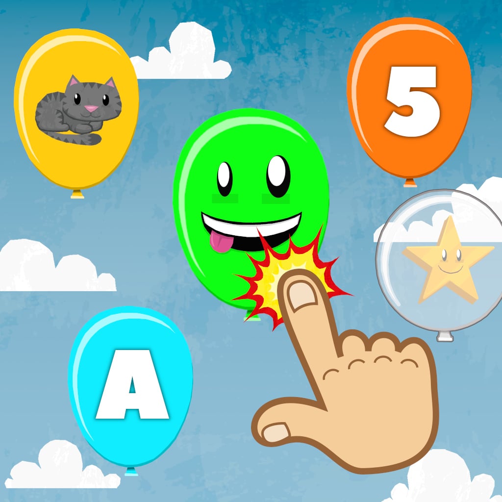 Estourando Balões para crianças e bebês - Aprenda Números, Letras, Cores e Animais