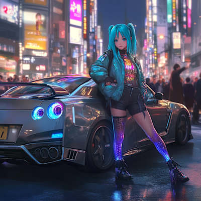 Anime Girls: JDM Car Passion Puzzle