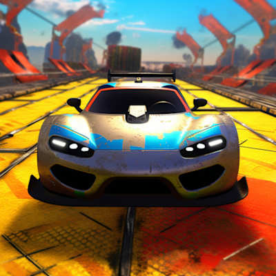 Racing Car Chaos: Extreme Stunt Showdown