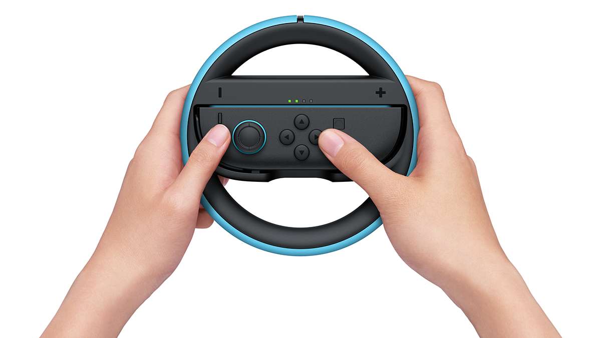 Nintendo joy-con 2 moder volan v uporabi z joy-con 2 kontrolerjem