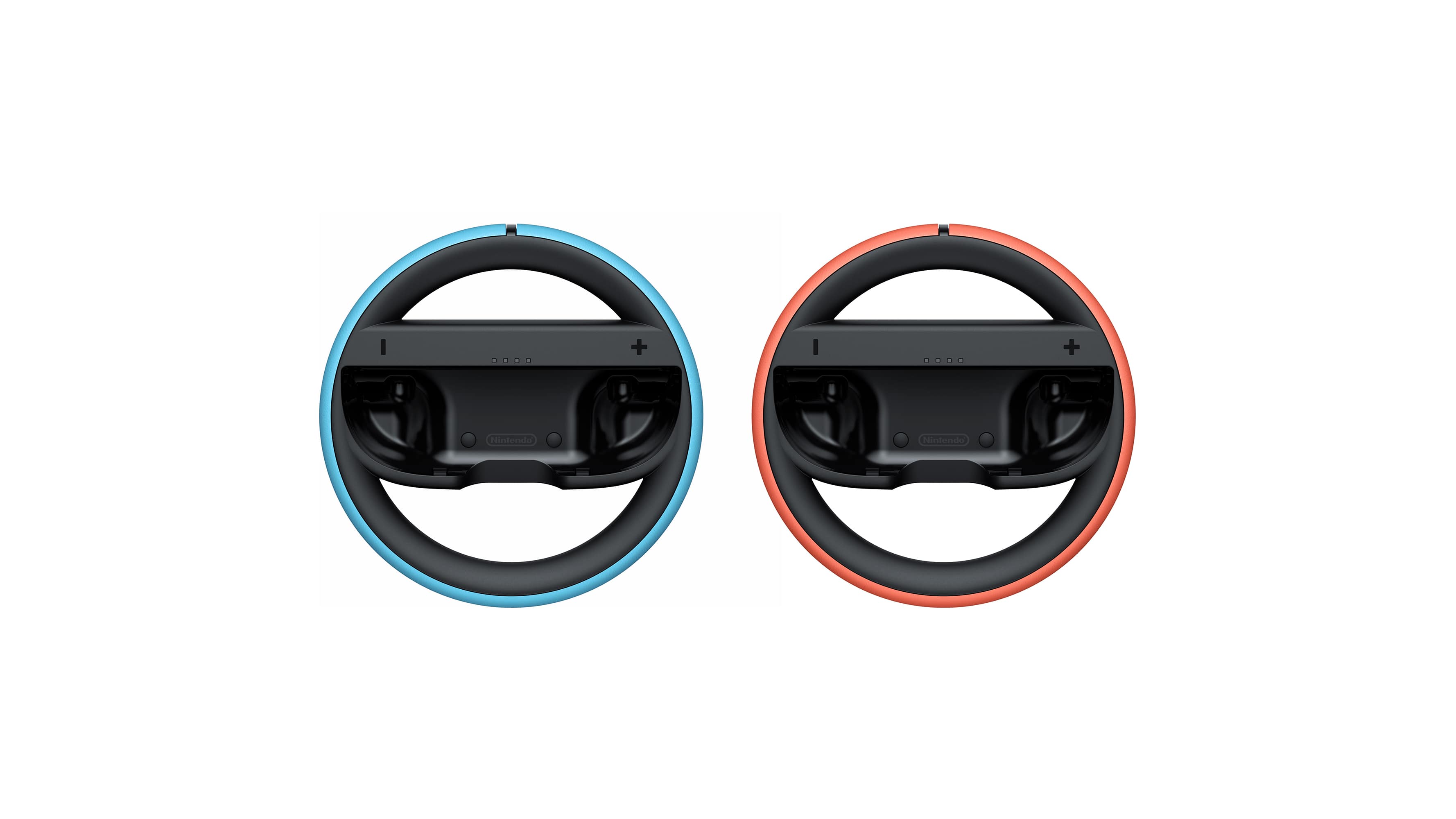 Nintendo joy-con 2 dvojni set volanov sprednji pogled modra in rdeča