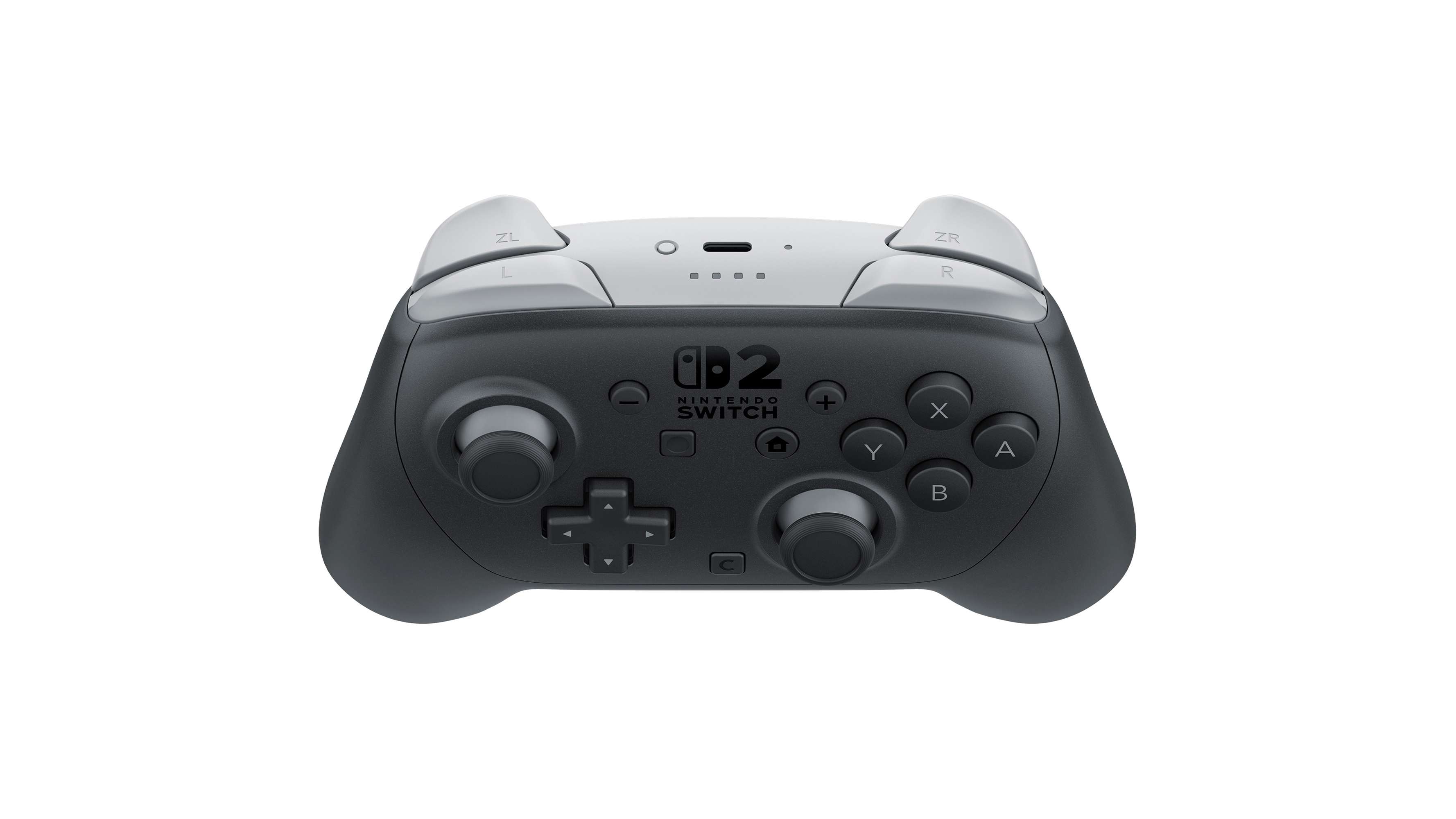 Nintendo switch 2 pro controller zgornji pogled z usb-c priklopom