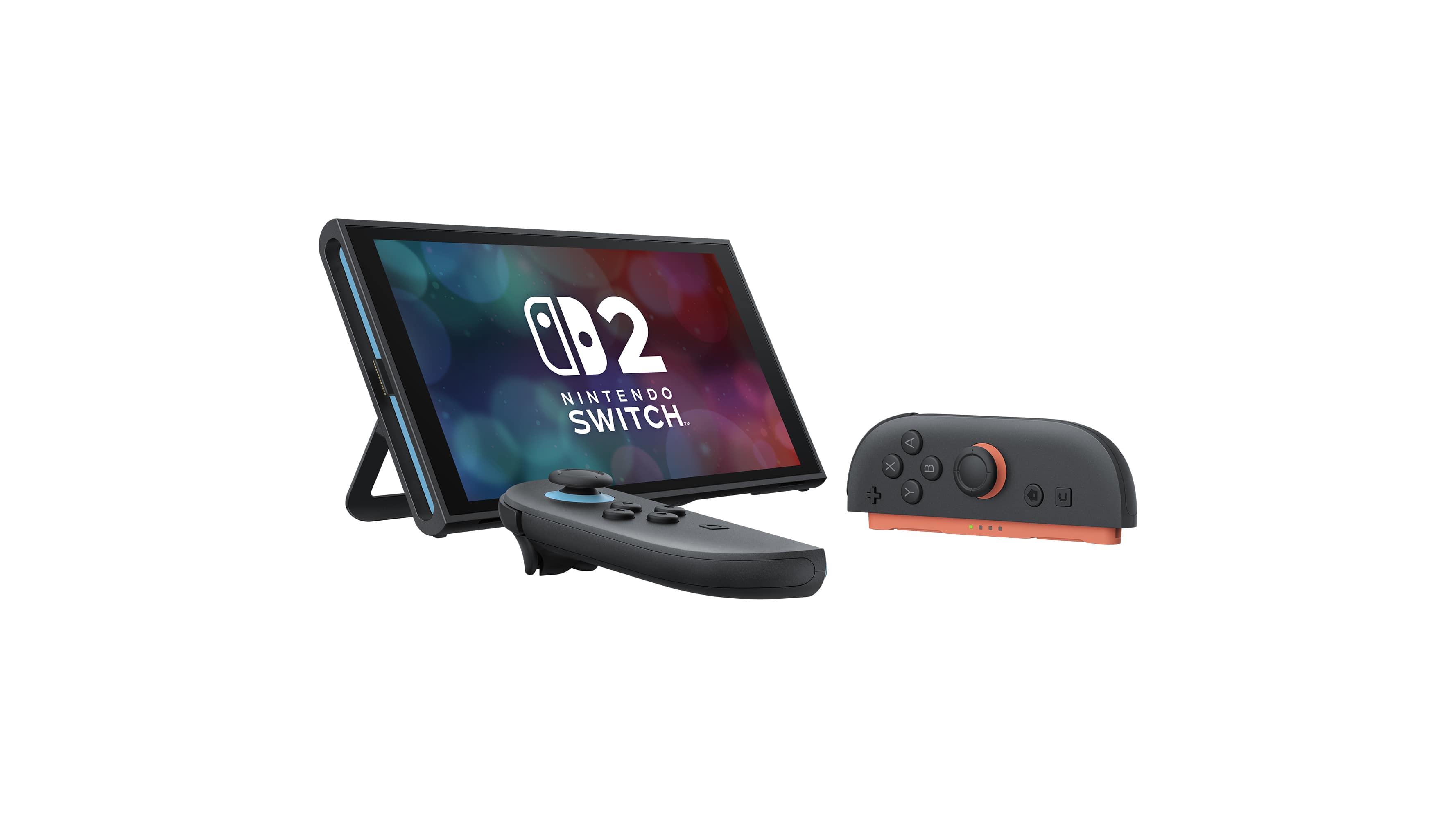 Nintendo Switch 2 in tabletop mode with detached Joy-Con 2