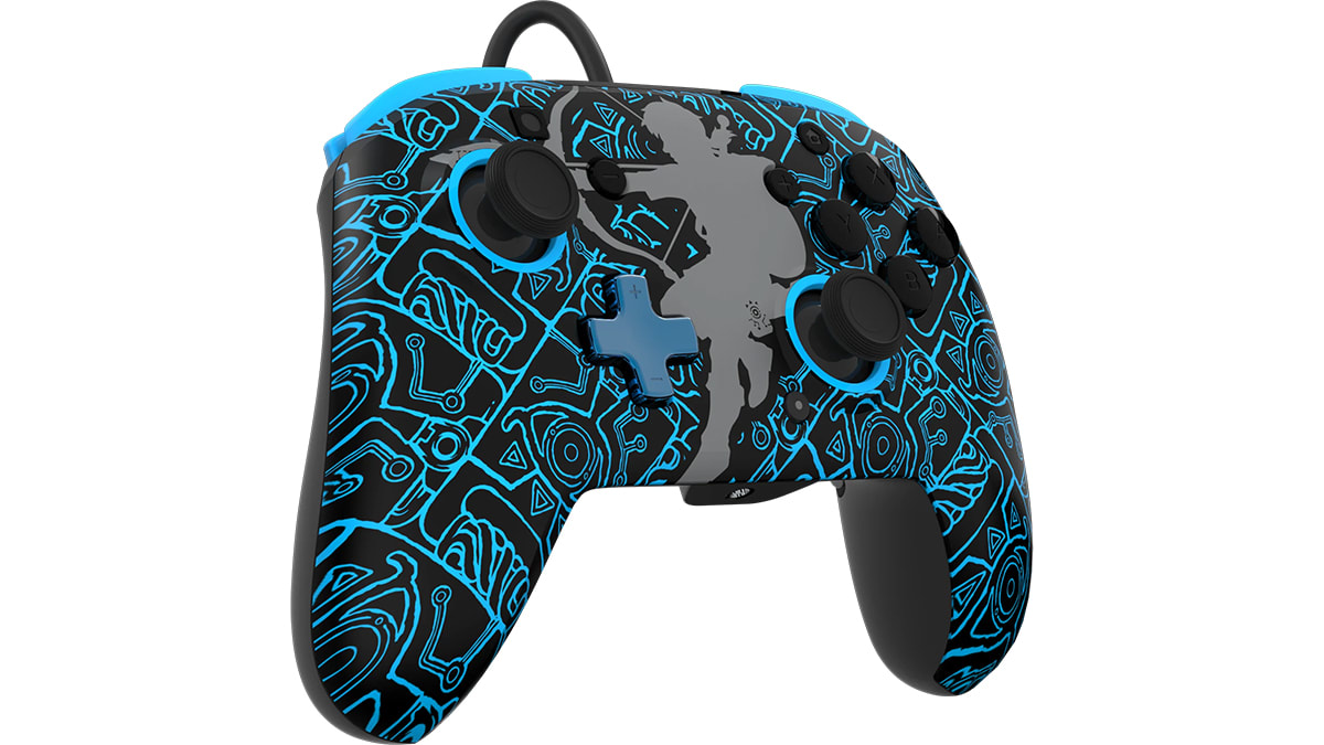 Pdp rematch glow sheikah shoot žični nintendo switch controller spredaj levo