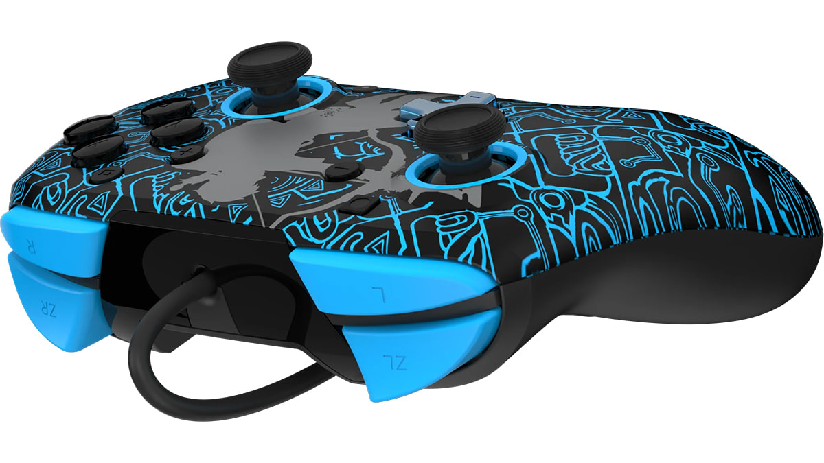 Pdp rematch glow sheikah shoot nintendo switch controller zgornji kotni pogled