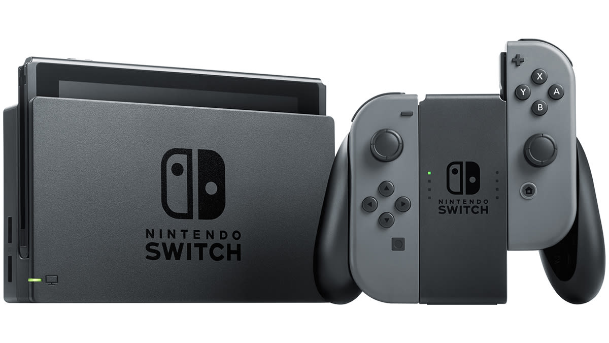 Nintendo switch v2 black dock in joy-con grip komplet