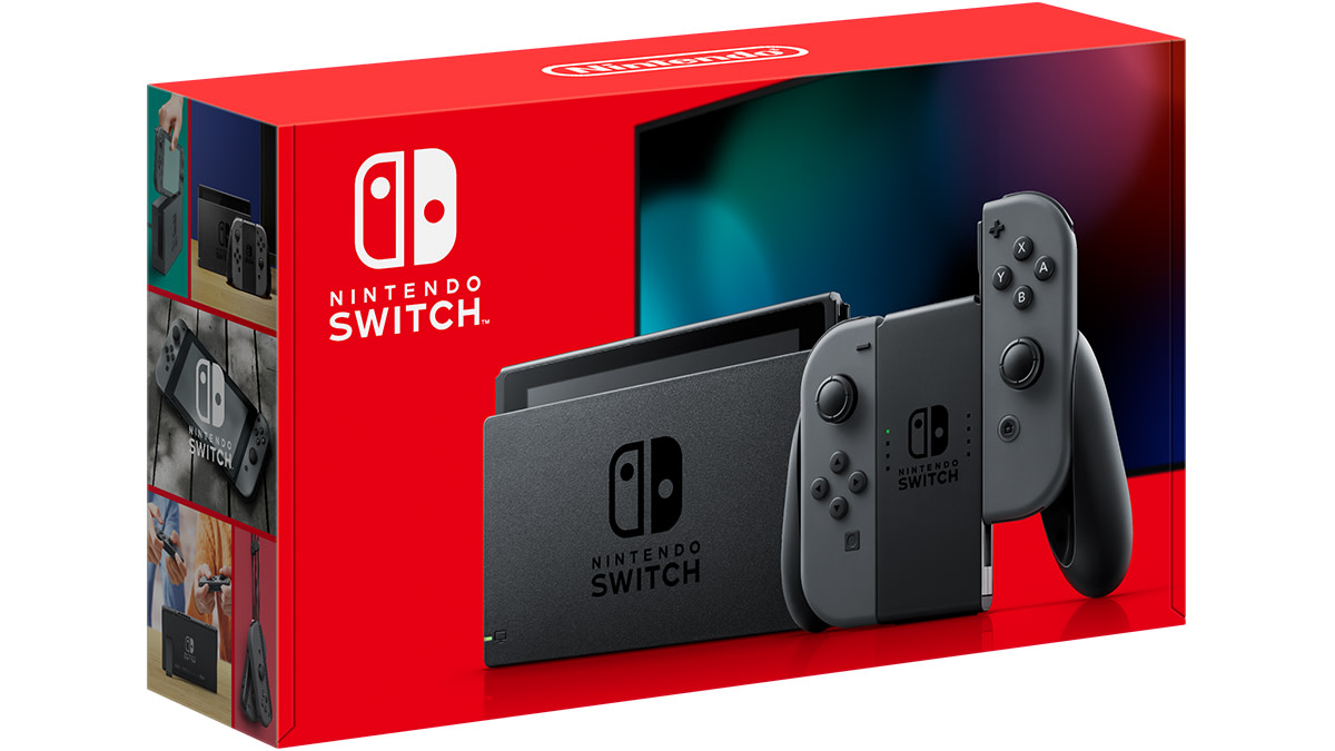 Nintendo switch v2 black gray joy-con originalna embalaža in konzola