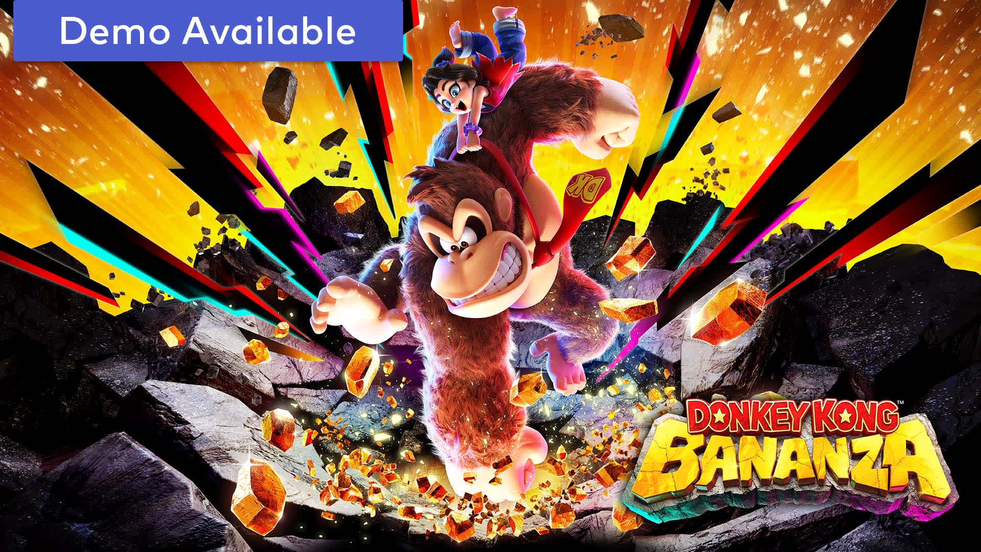 Bannière officielle Donkey Kong Bananza — Donkey Kong et Pauline