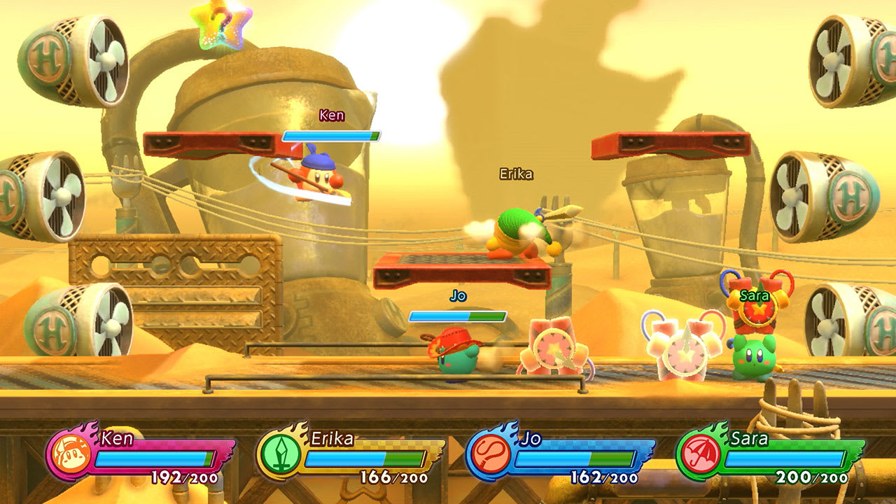 Kirby Fighters 2 desert stage screenshot