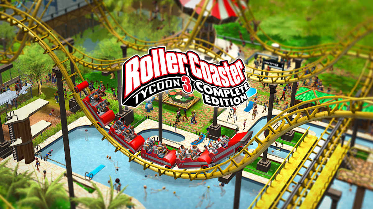 RollerCoaster Tycoon 3 Complete Edition key art, Switch