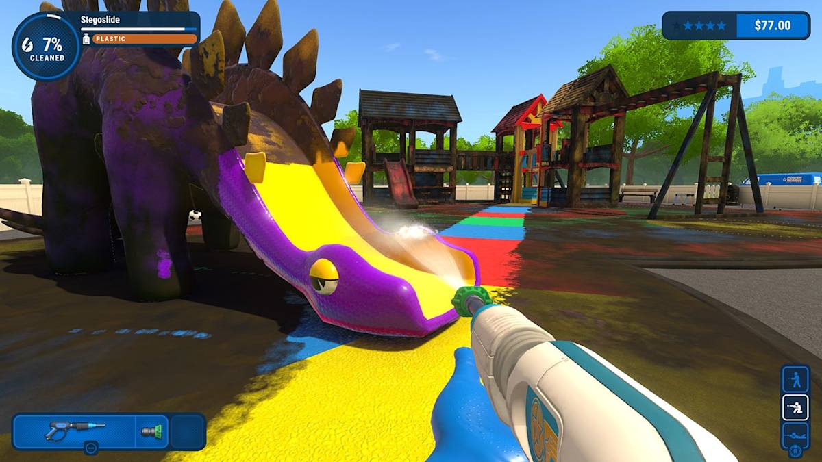 PowerWash Simulator gameplay on Switch