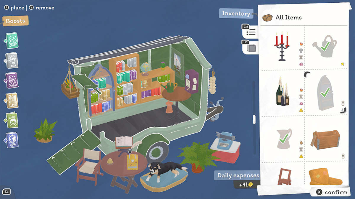 Tiny Bookshop gameplay on Switch