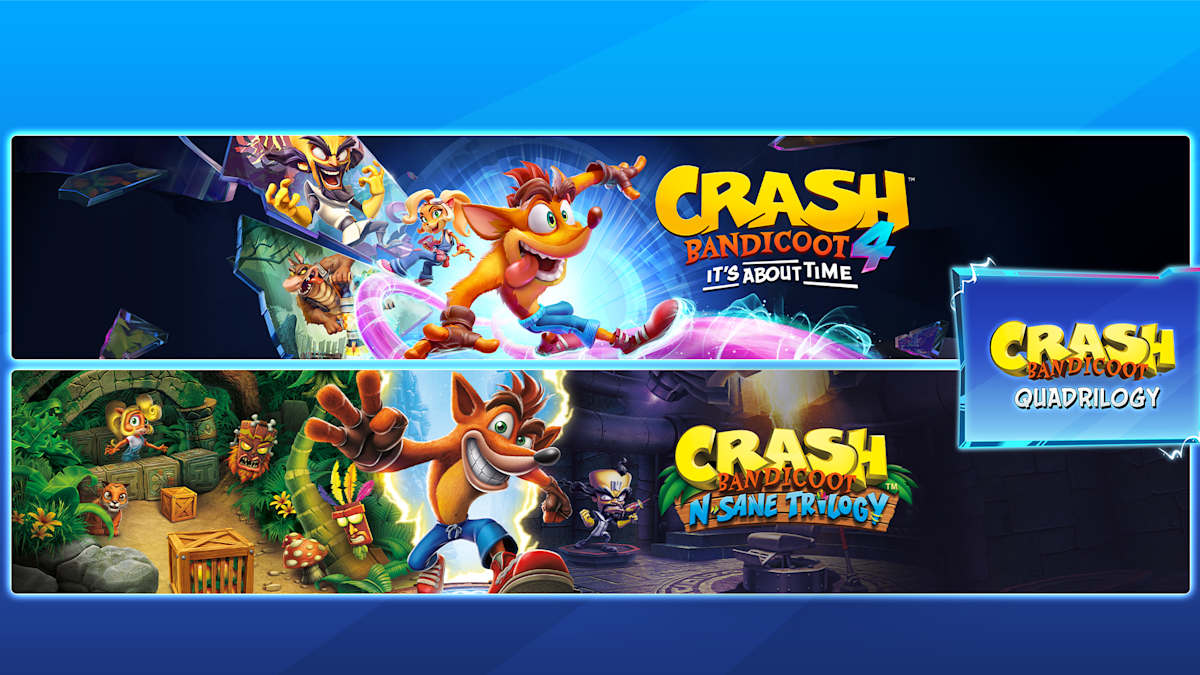 Crash Bandicoot - Quadrilogy Bundle key art, Switch