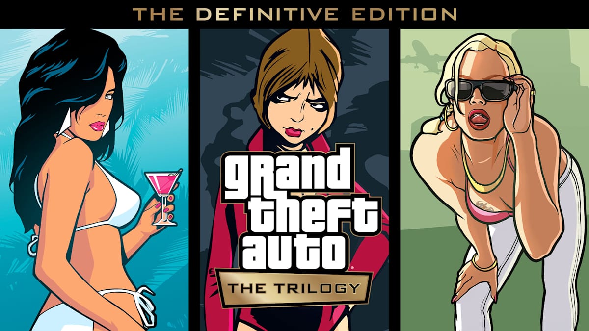 Grand Theft Auto: The Trilogy – The Definitive Edition key art, Switch