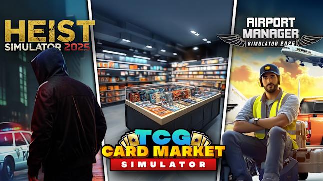 TCG Card Market Simulator & Airport Manager Simulator 2025 & Heist Simulator 2025