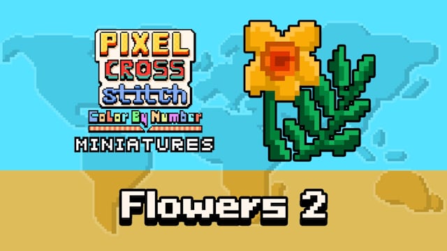 Capa de Pixel Cross Stitch Color by Number: Miniatures - Flowers 2