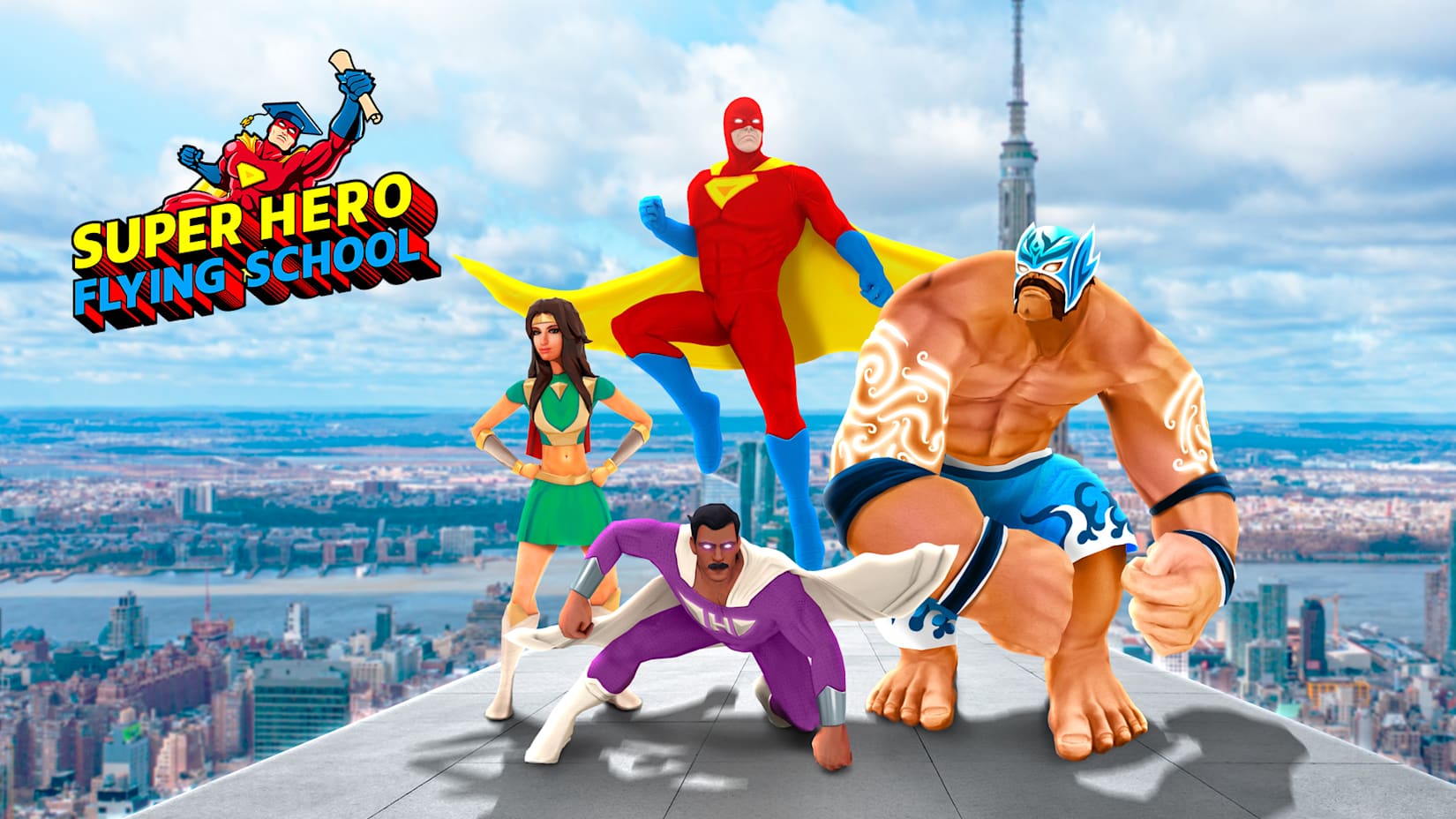 Capa de Super Hero Flying School