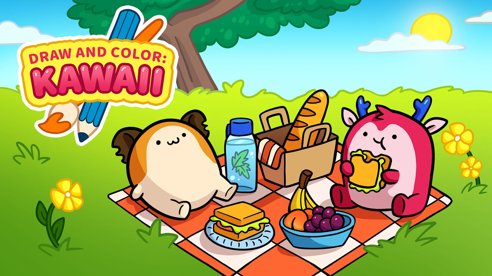 DRAW AND COLOR: KAWAII 封面