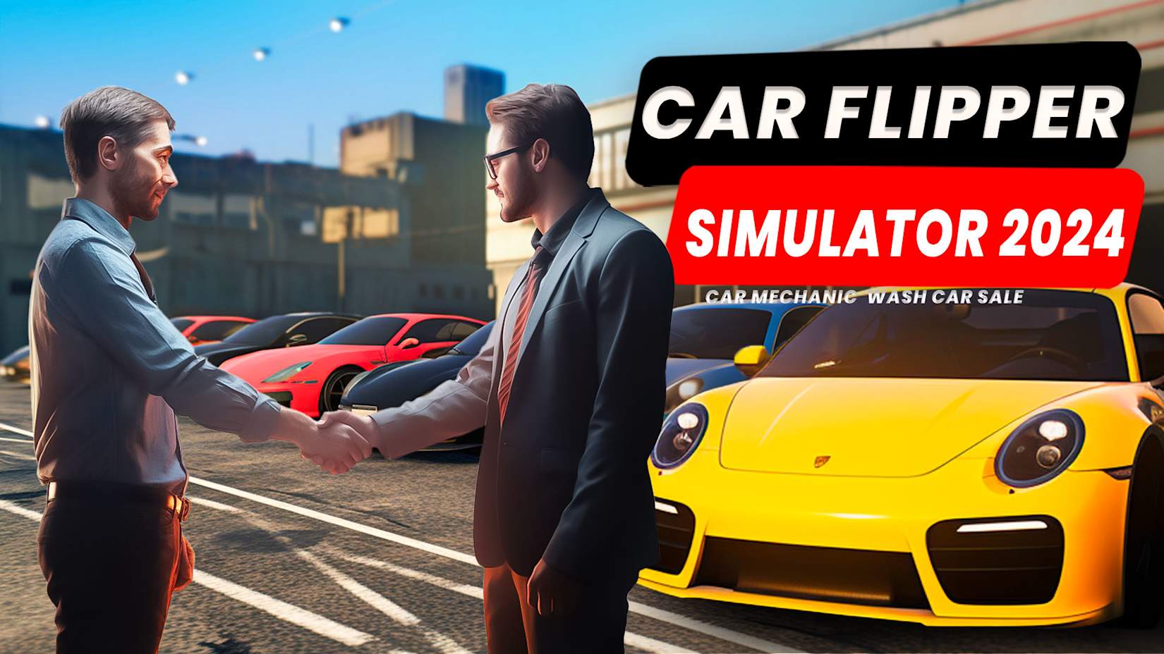 Capa de Car Flipper Simulator 2024 - Car Mechanic, Wash, Car Sale