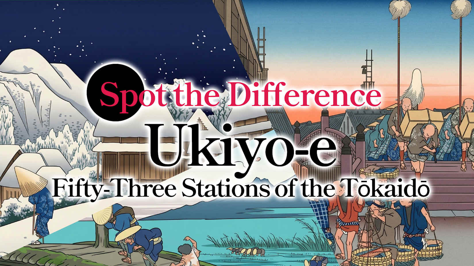 Capa de Spot the Difference Ukiyo-e: Fifty-Three Stations of the Tōkaidō