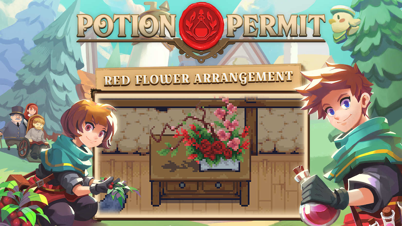 Capa de Potion Permit - Red Flower Arrangement