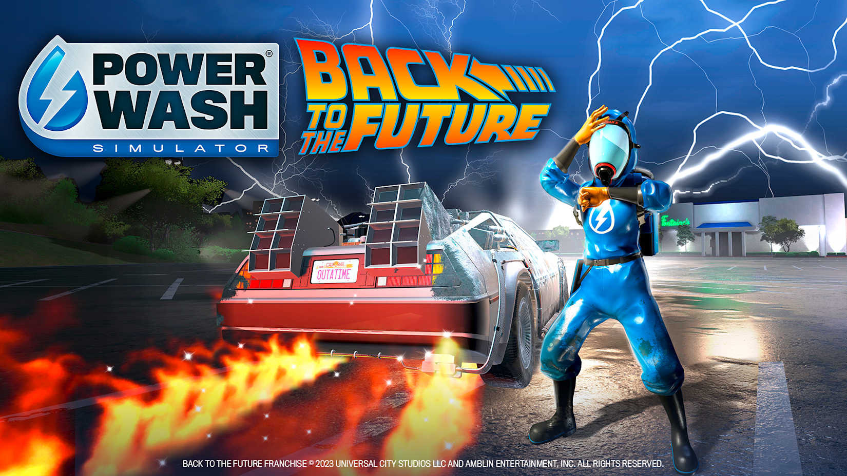 Capa de Pacote Especial De Volta para o Futuro de PowerWash Simulator