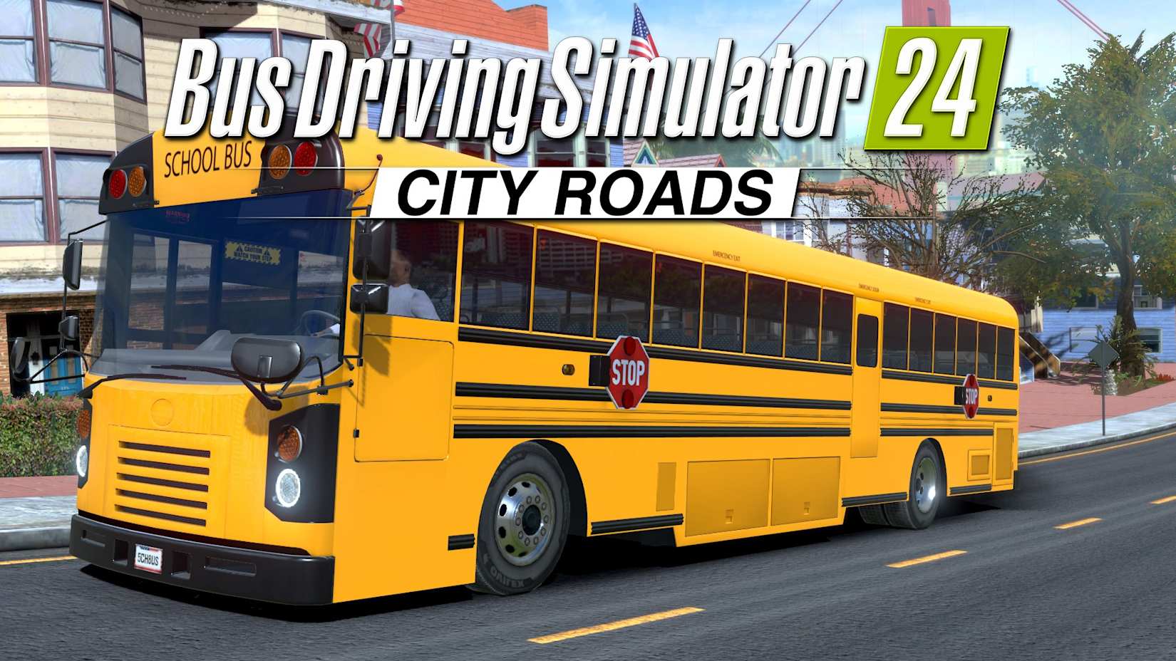 Capa de Bus Driving Simulator 24 - City Roads DLC School Bus