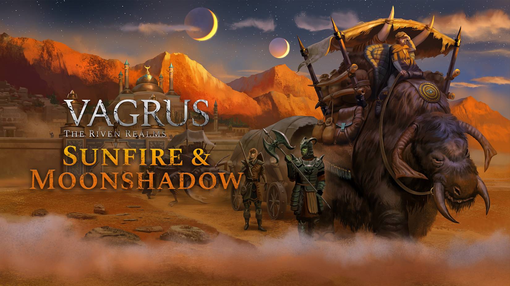 Capa de Vagrus - The Riven Realms Sunfire and Moonshadow