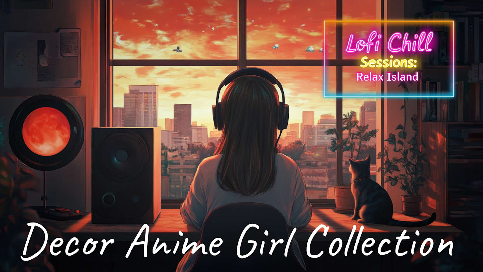 Capa de Lofi Chill Sessions: Decor Anime Girl Collection