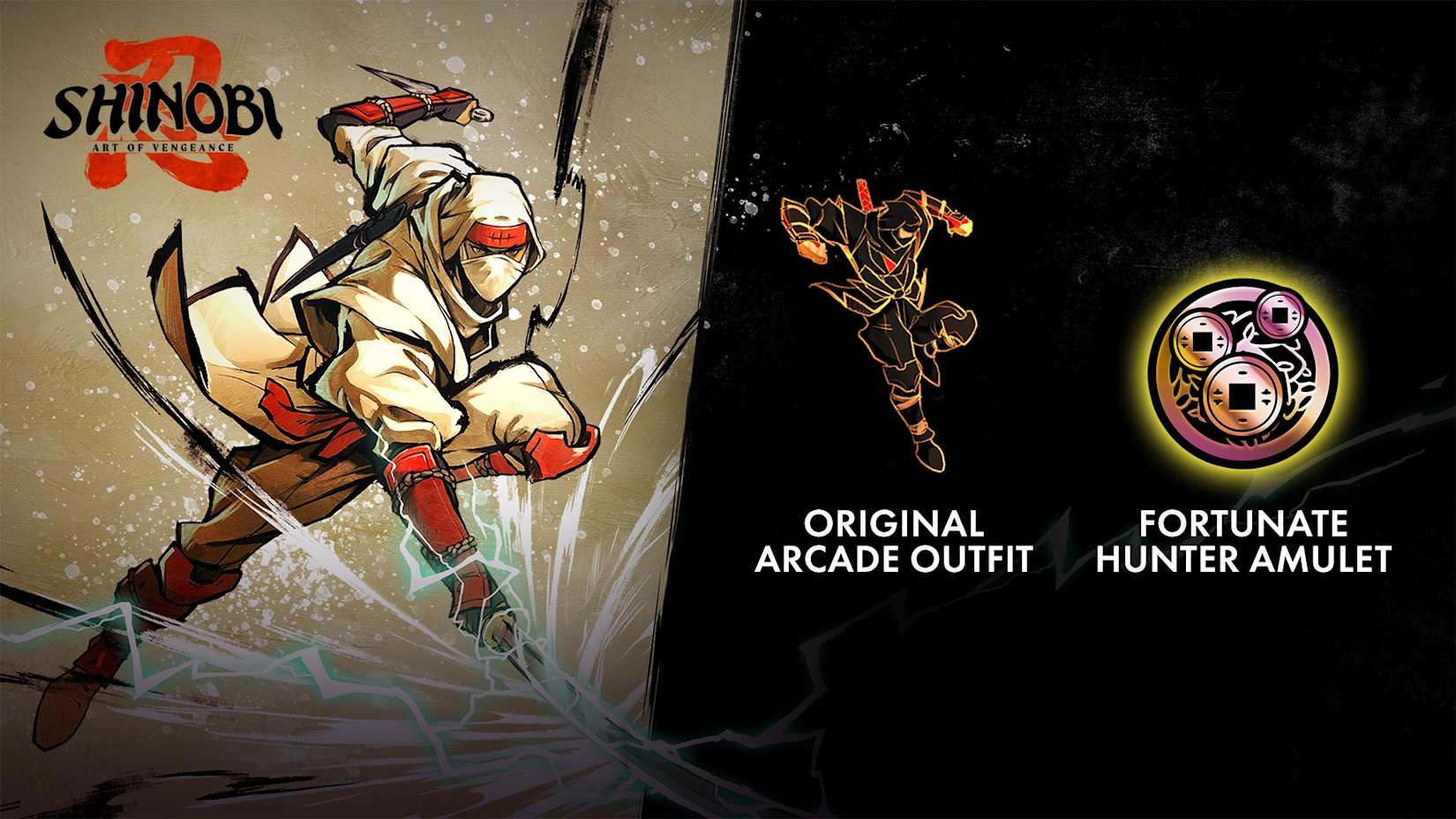 SHINOBI: Art of Vengeance - Traje Arcade Original e Amuleto Caçador da Sorte 封面