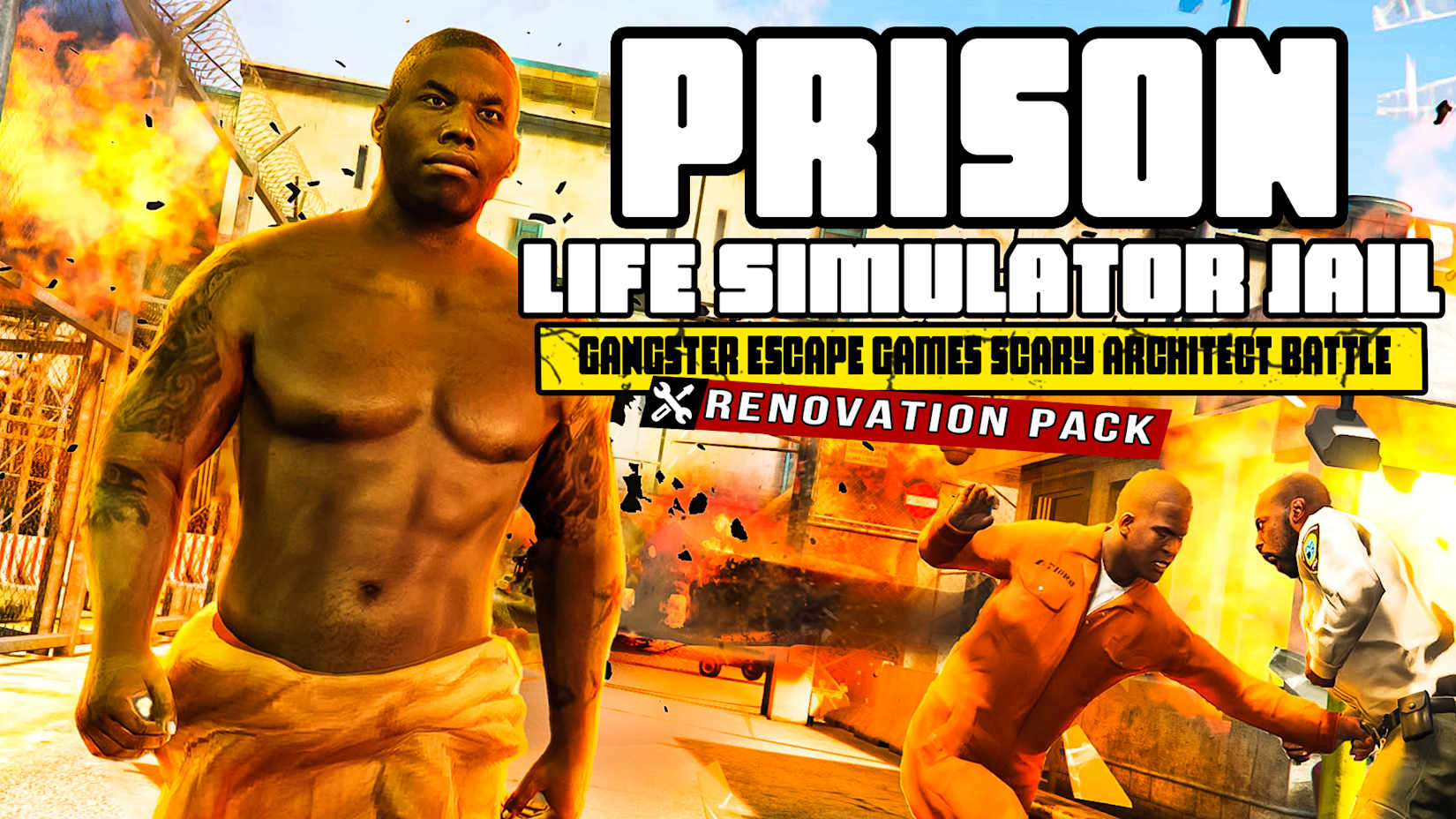 Capa de Prison Life Simulator Jail - Gangster Escape Games Scary Architect Battle: Renovation Pack