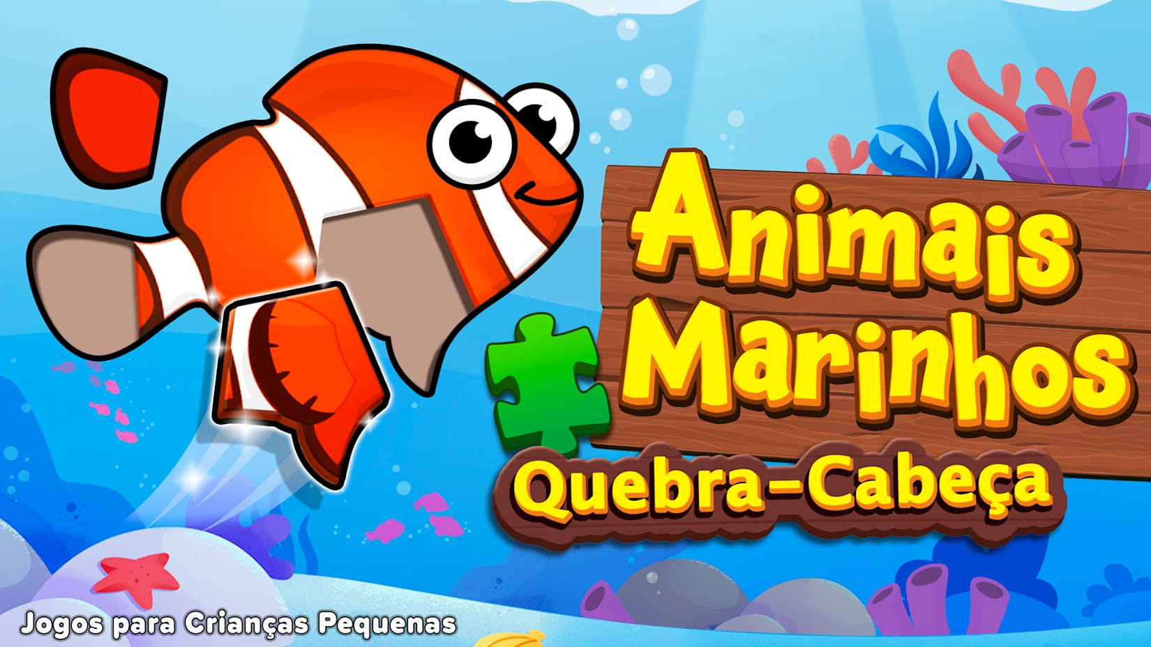 Capa de Animais Marinhos Quebra-Cabeça Jogos para Crianças Pequenas