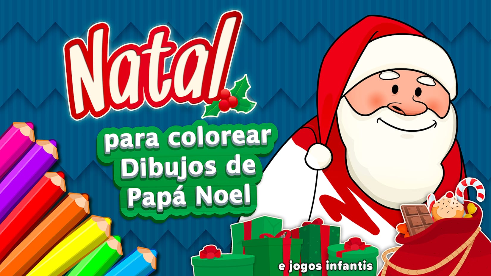 Capa de Natal para colorir Desenhos do Papai Noel e jogos infantis