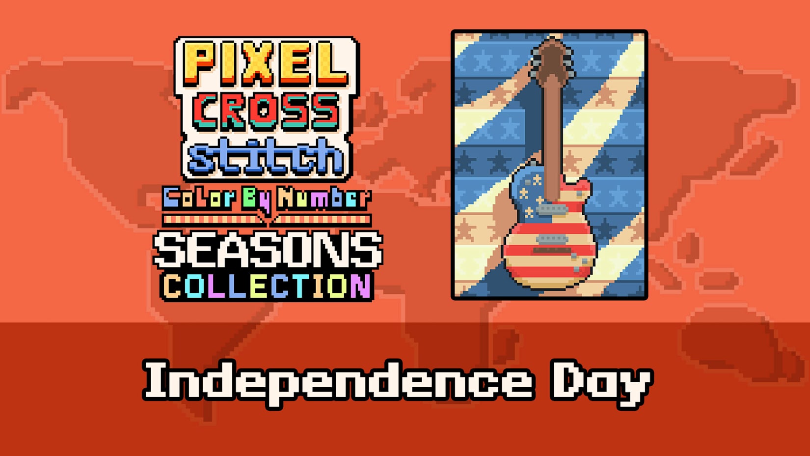 Pixel Cross Stitch Color by Number Seasons Collection - Independence Day 封面