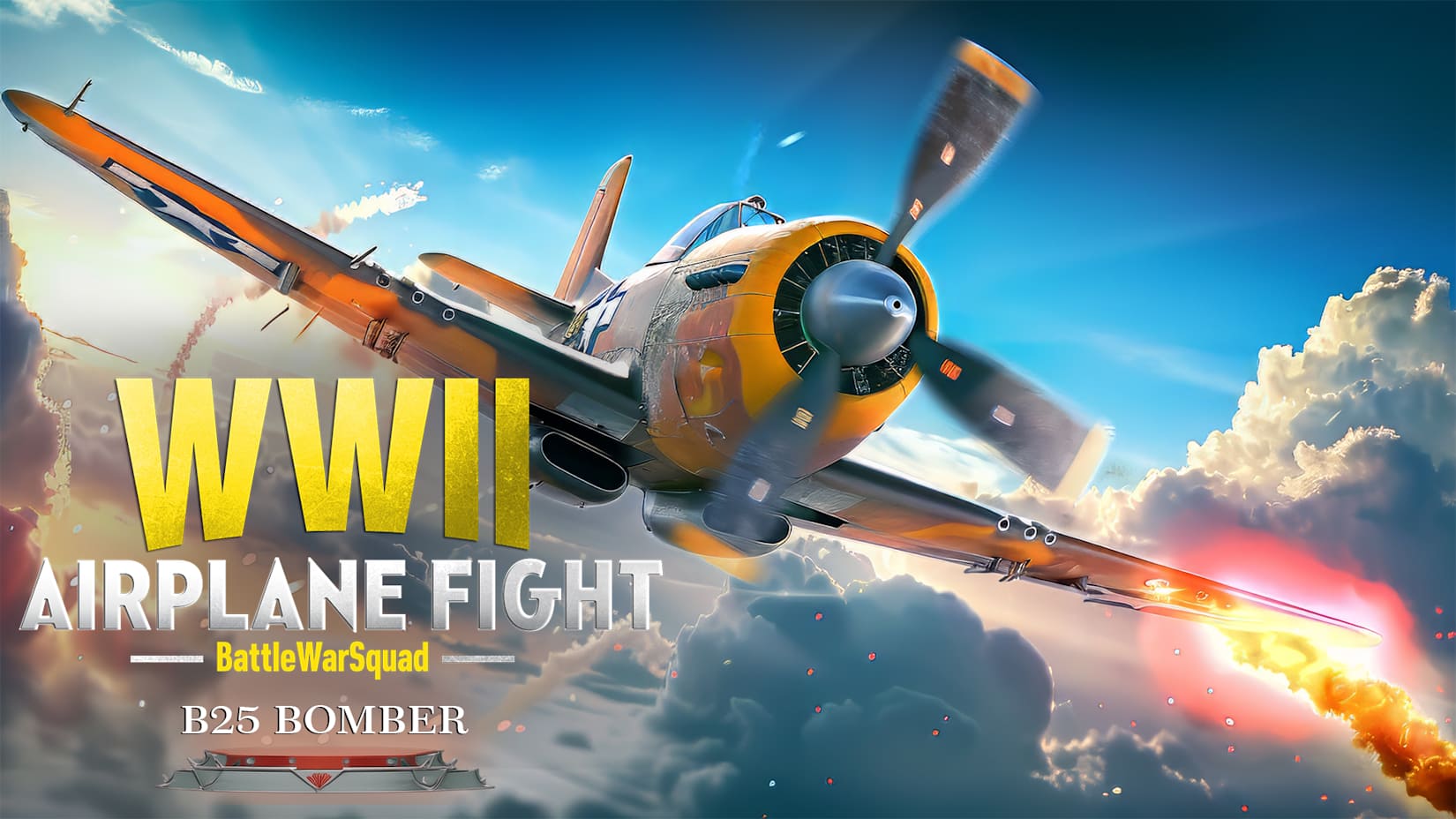 WWII AIRPLANE FIGHT – Battle War Squad: B25 Bomber 封面