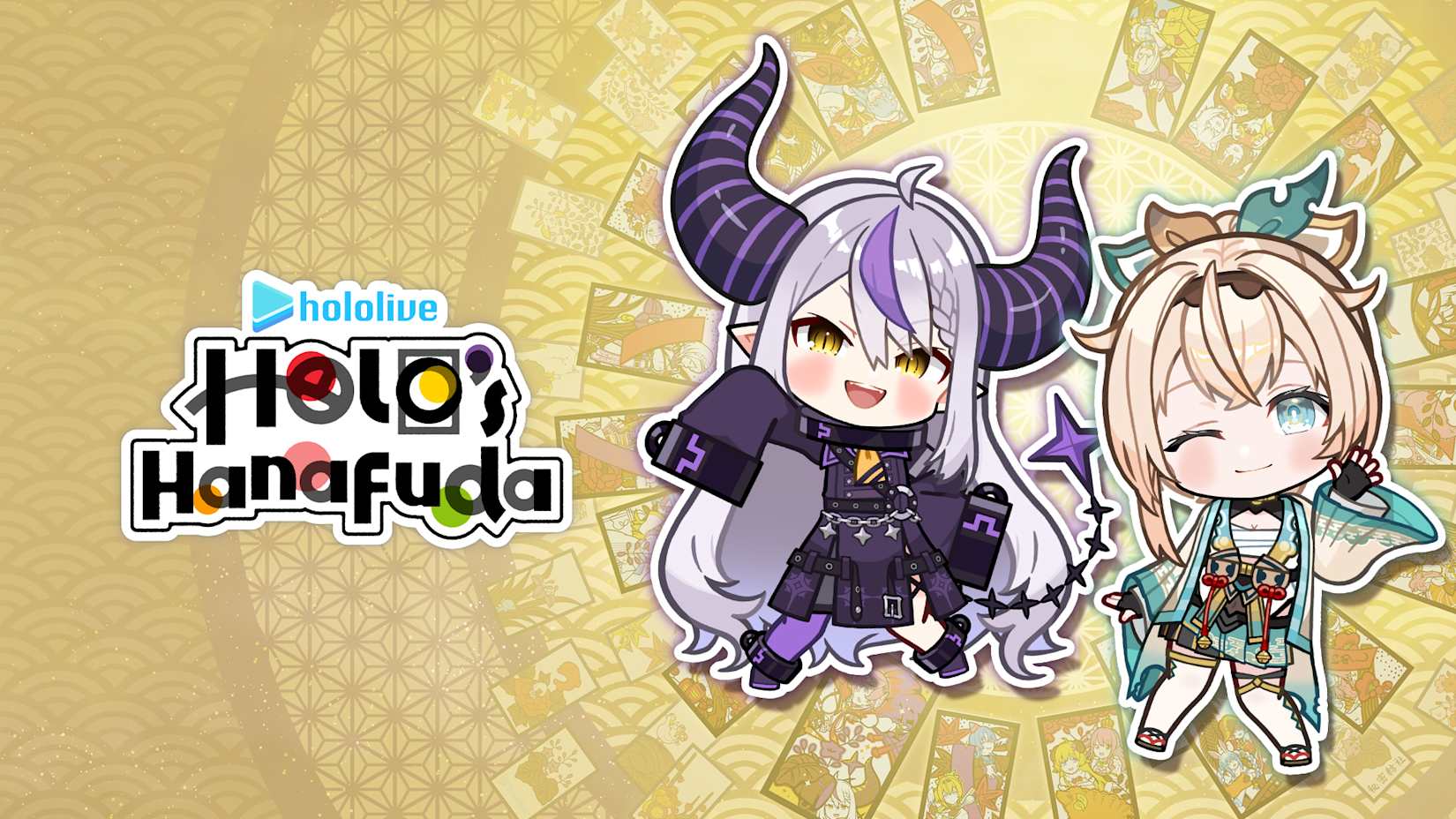 Capa de DLC Holo's Hanafuda: conjunto de La+ Darknesss e Kazama Iroha