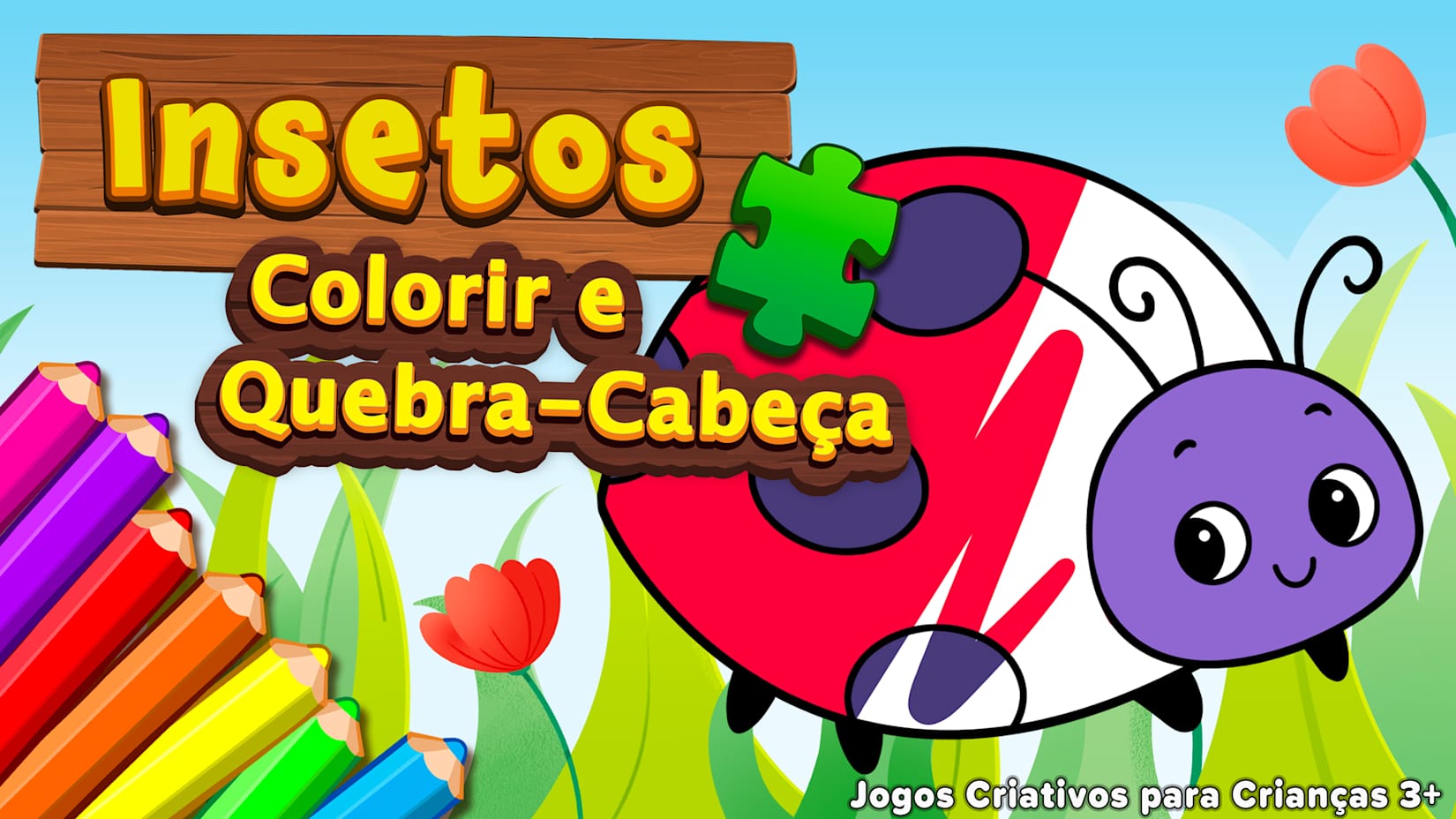 Capa de Insectos - Colorear y Puzzles: Juegos Creativos para Niños 3+
