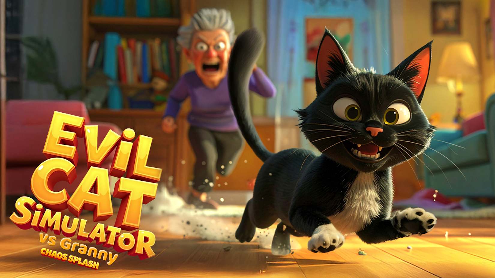 Capa de Evil Cat Simulator vs Granny: Chaos Splash