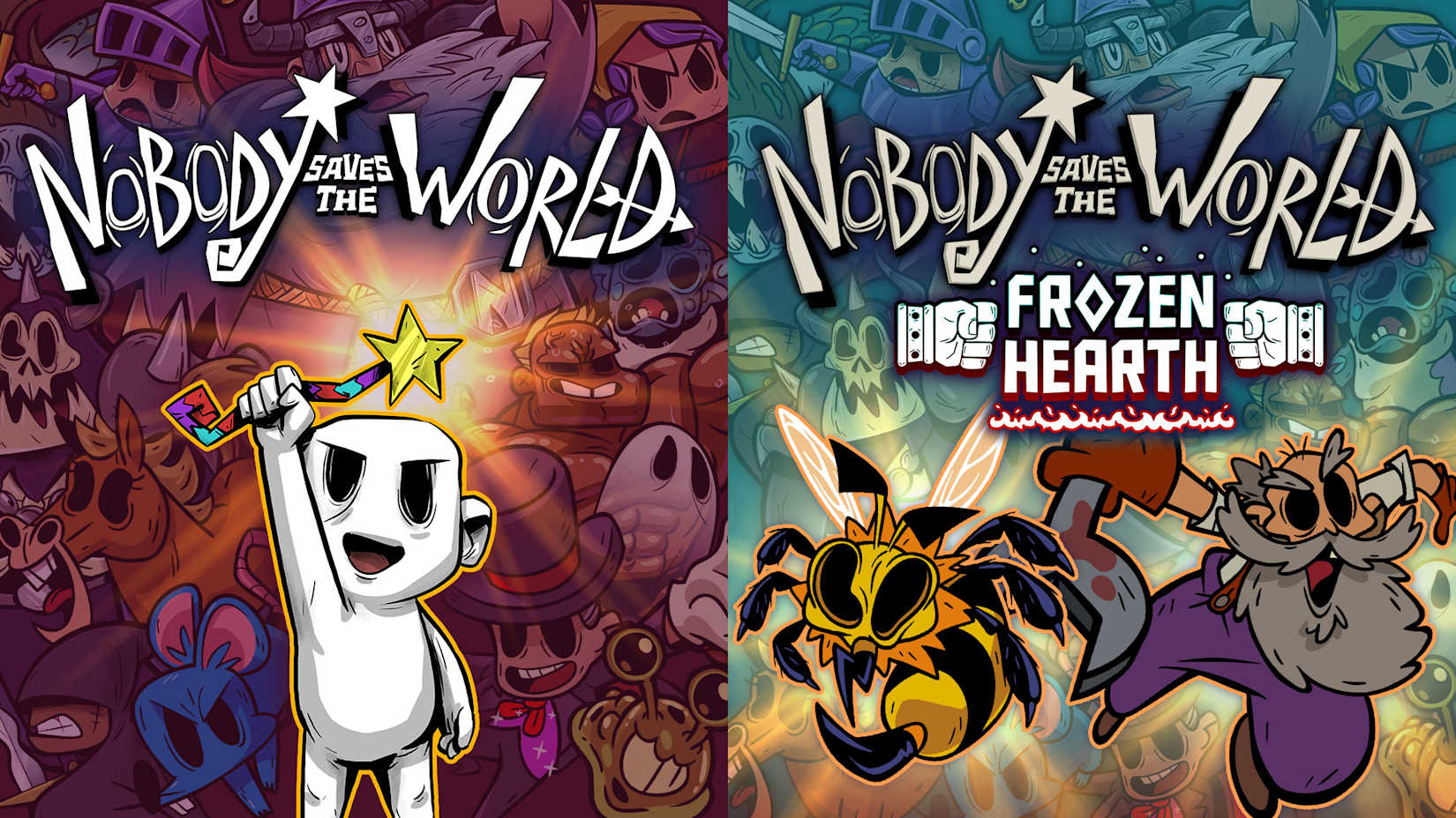 Capa de Pacote Nobody Saves the World + Frozen Hearth