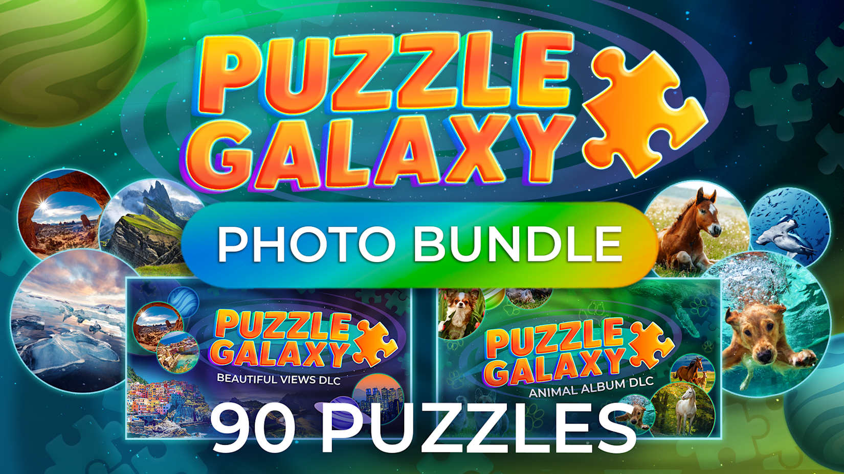 Capa de Puzzle Galaxy: Photo Bundle - 90 puzzles