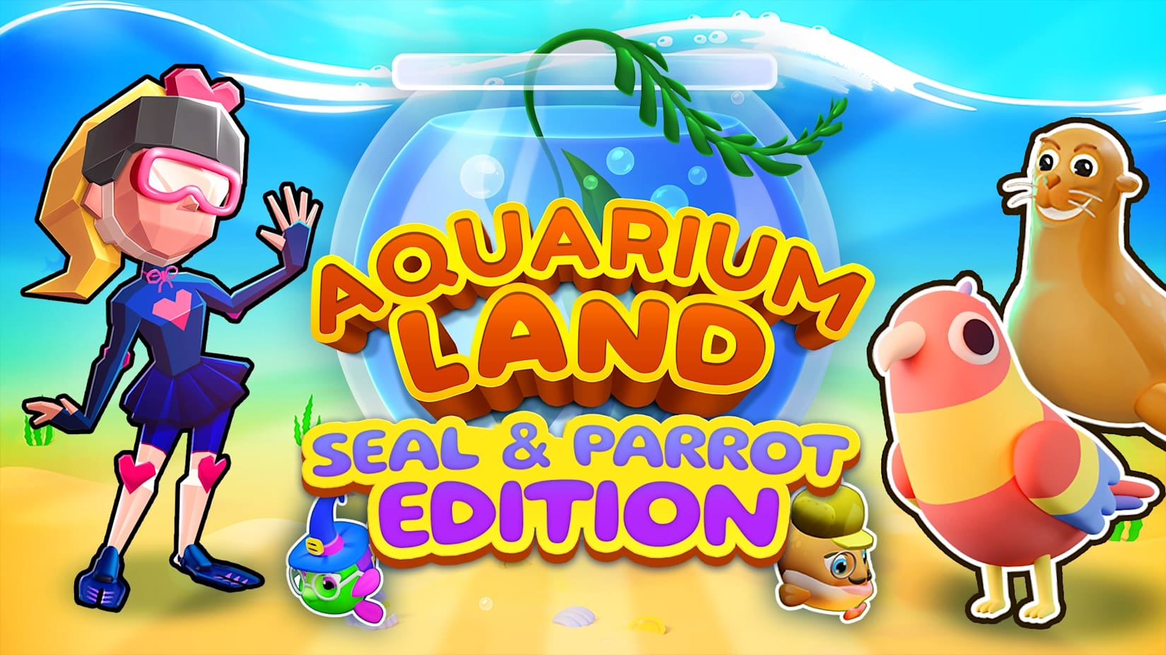 Capa de Aquarium Land: Seal & Parrot Edition