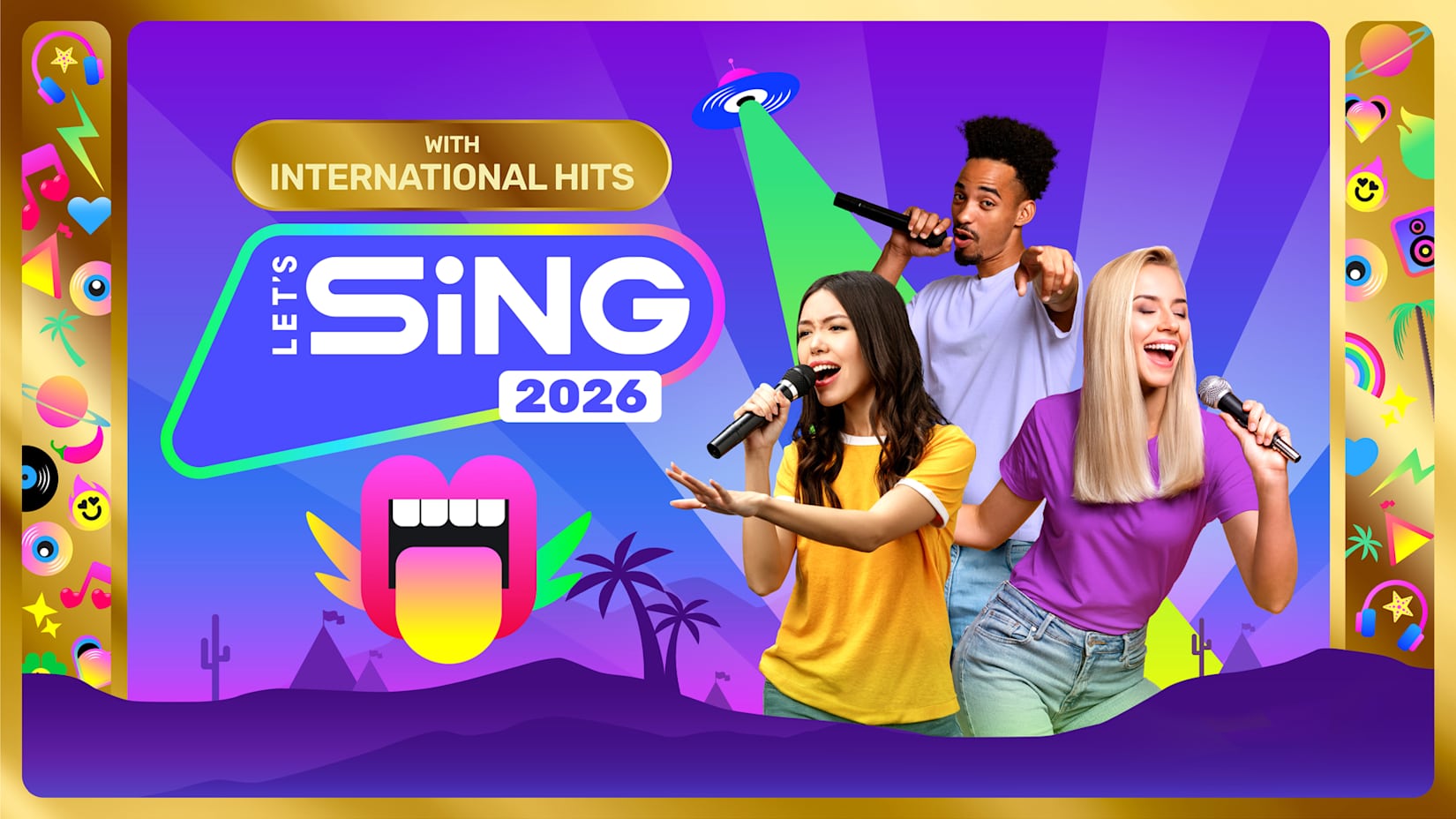 Capa de Let's Sing 2026 com Sucessos Internacionais – Gold Edition