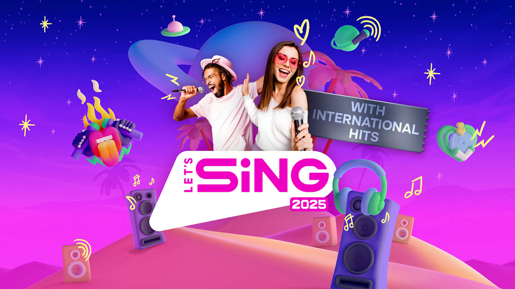 Capa de Let's Sing 2025 com Êxitos Internacionais – Platinum Edition