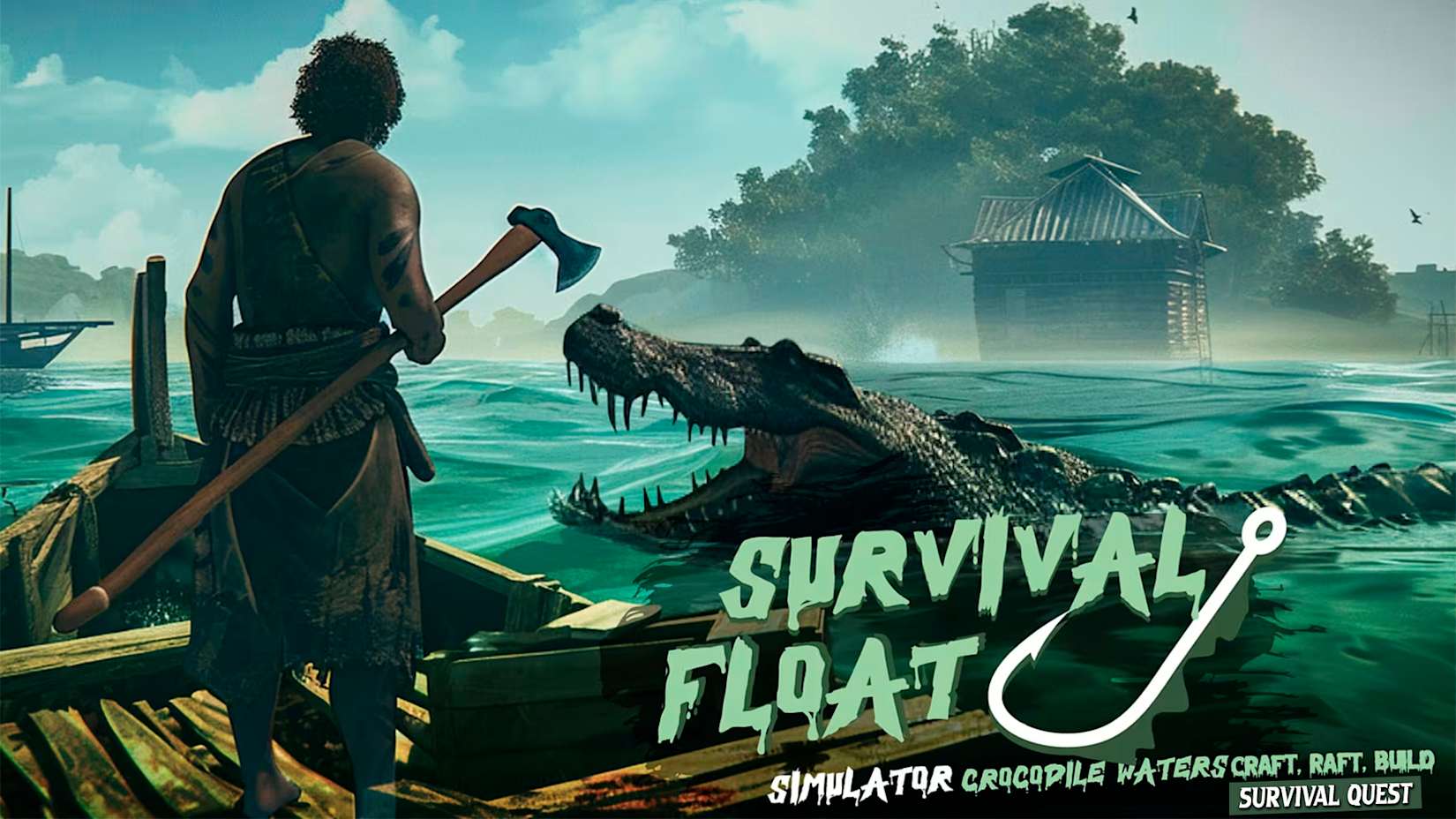 Capa de Survival Float Simulator - Crocodile Waters Craft, Raft, Build: Survival Quest