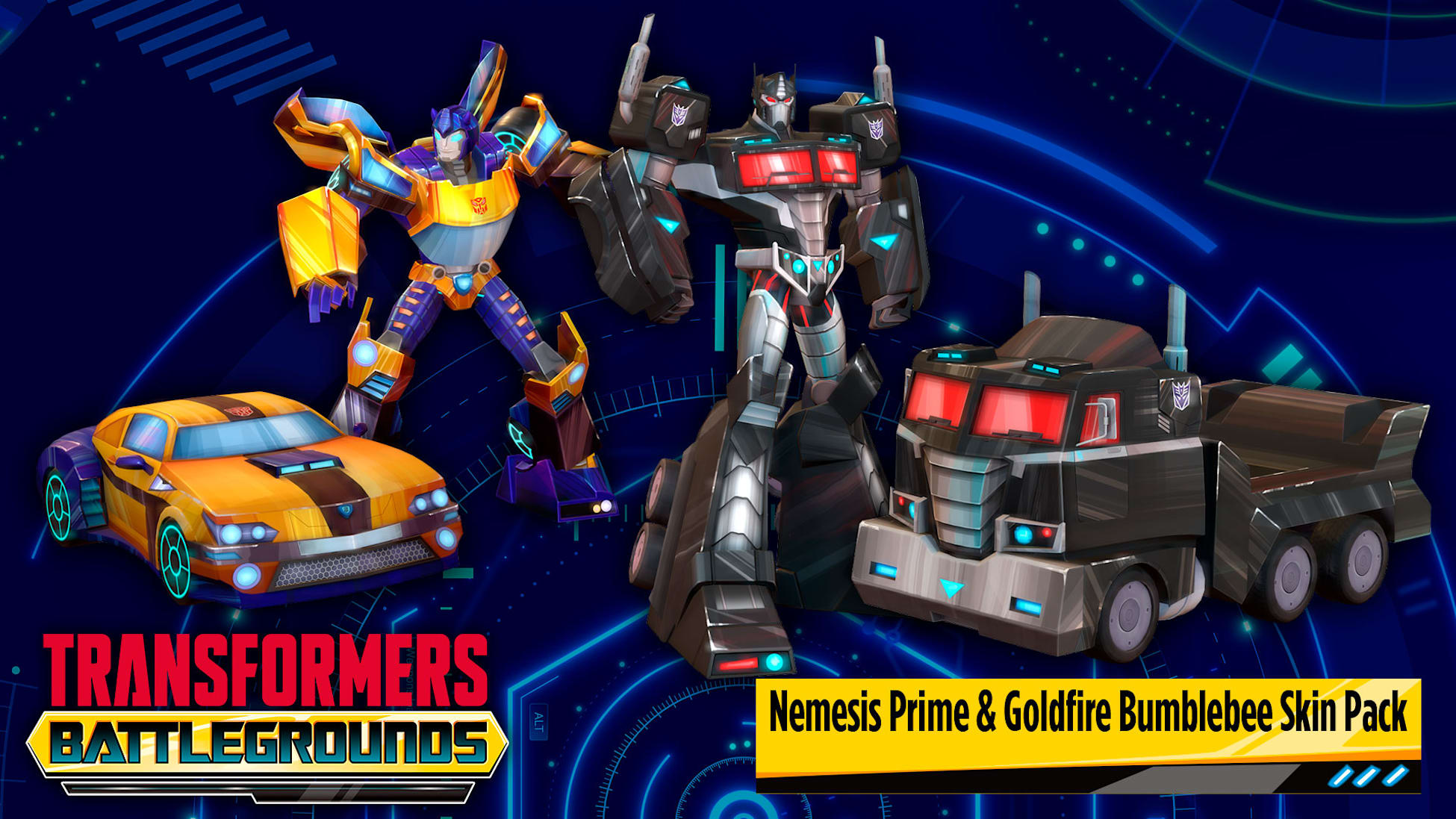 TRANSFORMERS: BATTLEGROUNDS – Nemesis Prime & Goldfire Bumblebee Skin Pack